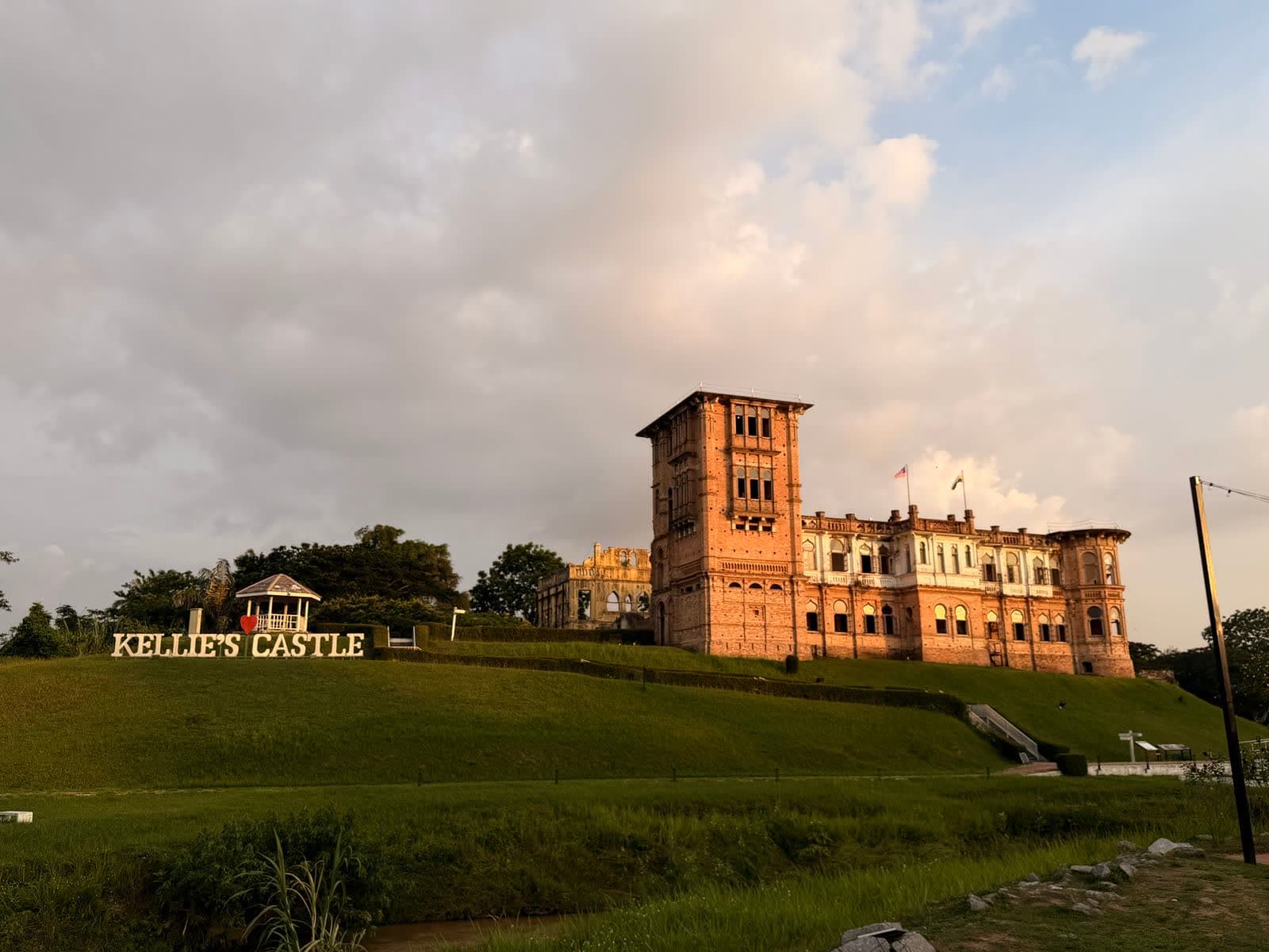 Kellie's Castle at Batu Gajah in Perak, lit by late sun