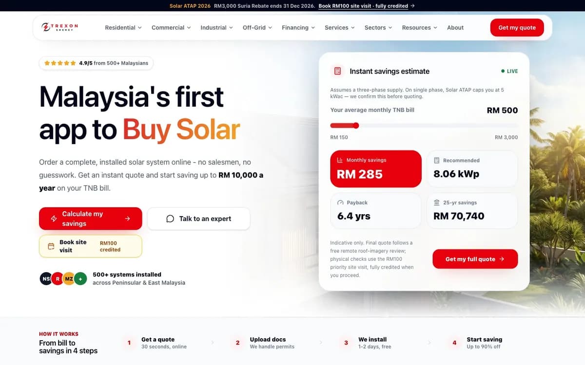 Trexon Energy — Solar Platform & Sales Engine